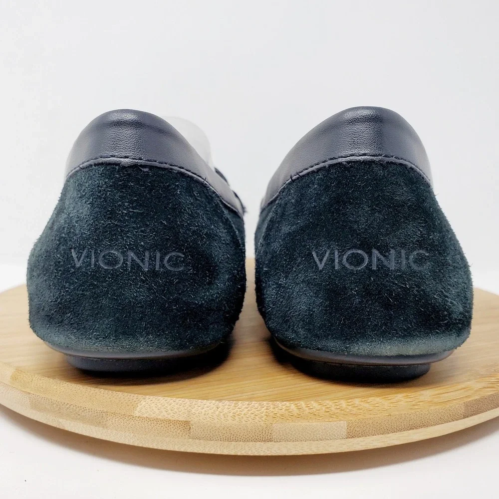 Vionic Hilo Loafer Womens 7 Flats Black Suede Leather Slip‎ On Shoes Honor